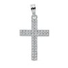 18K CRUZ ORO BLANCO CIRCONITA 24X15 MM