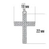 18K CRUZ ORO BLANCO CIRCONITA 24X15 MM - Imagen 2