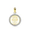 18K COLGANTE ORO BICOLOR MANO DE FATIMA 13 MM