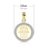18K COLGANTE ORO BICOLOR MANO DE FATIMA 13 MM - Imagen 2