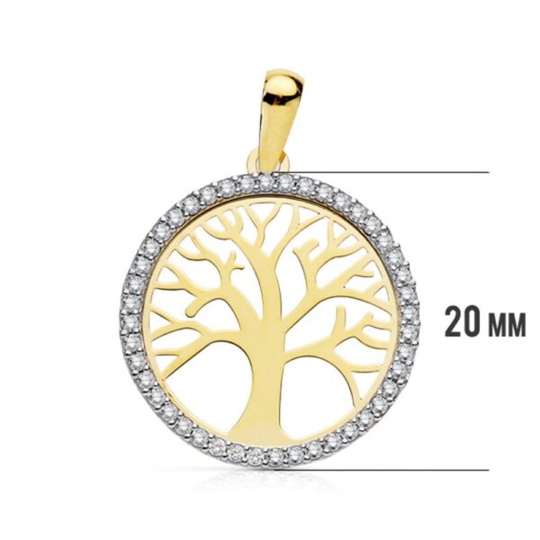 18K COLGANTE ORO BICOLOR ARBOL DE LA VIDA 20 MM - Imagen 2