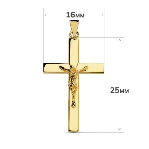 18K CRUZ ORO AMARILLO CON CRISTO 25X16X3 MM - Imagen 2
