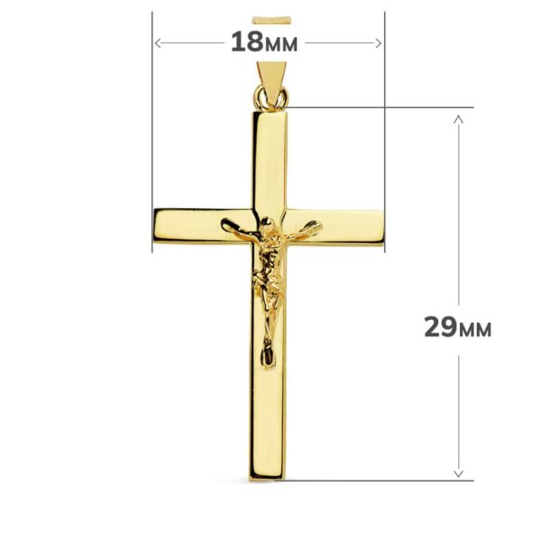 18K CRUZ ORO AMARILLO CON CRISTO 29X18X3 MM - Imagen 2
