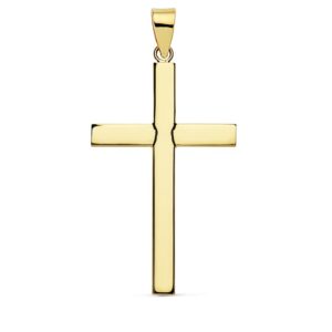 18K CRUZ ORO AMARILLO LISA 32X18X3 MM