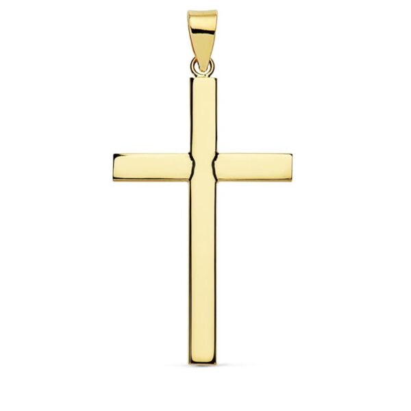 18K CRUZ ORO AMARILLO LISA 32X18X3 MM