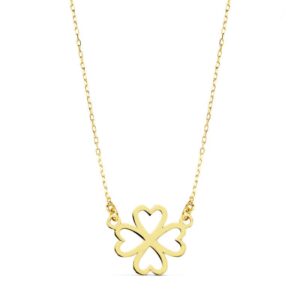 18K COLLAR ORO AMARILLO CORAZONES 12 MM 45CM