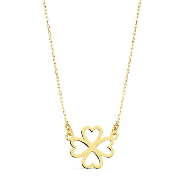 18K COLLAR ORO AMARILLO CORAZONES 12 MM 45CM
