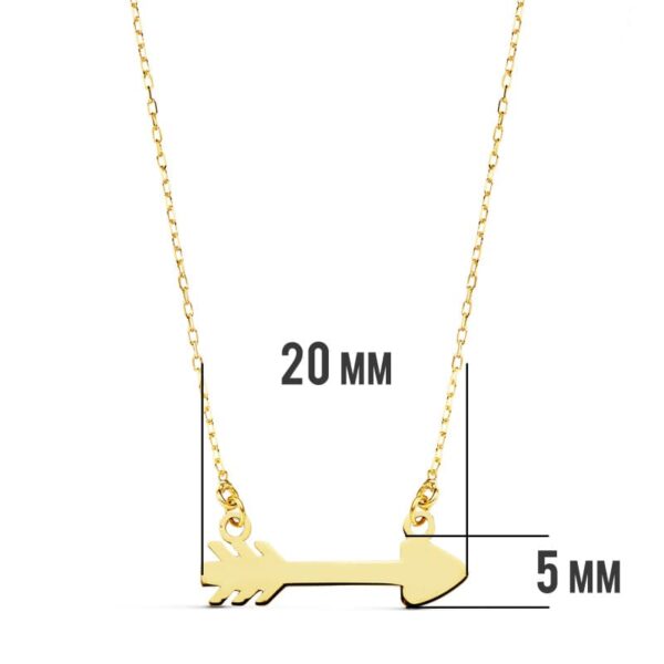18K COLLAR ORO AMARILLO FLECHA CUPIDO 20X6 MM45CM - Imagen 3