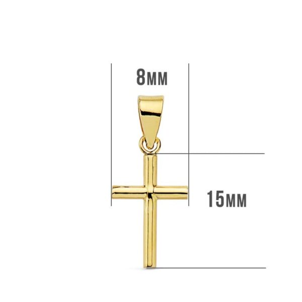18K CRUZ ORO AMARILLO LISA 15X8X1.5 MM - Imagen 2