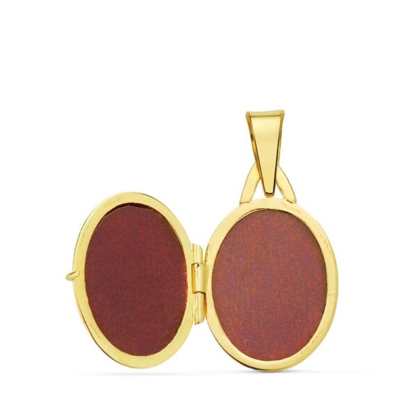 18K GUARDAPELO DIJE PORTAFOTOS OVAL ORO AMARILLO LISO 18X14 MM - Imagen 2
