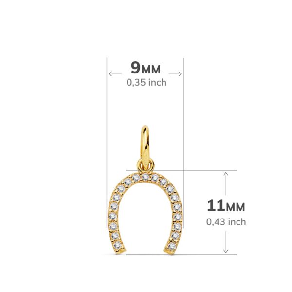 18K COLGANTE ORO AMARILLO HERRADURA 11X9 MM - Imagen 2