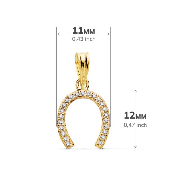 18K COLGANTE ORO AMARILLO HERRADURA 12X11 MM - Imagen 2