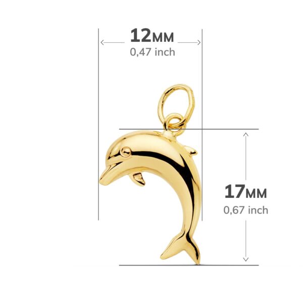 18K COLGANTE ORO AMARILLO DELFIN LISO 17X12 MM - Imagen 2