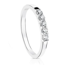 18K SORTIJA DIAMANTES TALLA BRILLANTE ORO BLANCO 0.300 QTS. PUREZA VS2 COLOR G
