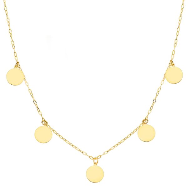 18K GARGANTILLA ORO AMARILLO PLACA CHAPAS LISAS 7 MM CADENA FORZADA 45CM