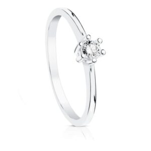 18K SOLITARIO BRILLANTE ORO BLANCO 0.100 QTS. SI-H