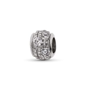 18K COLGANTE ORO BLANCO BOLA 6X5 MM