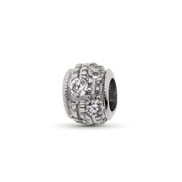 18K COLGANTE ORO BLANCO BOLA 6X5 MM