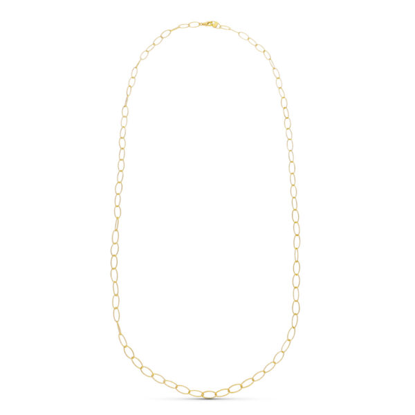 18K GARGANTILLA ORO AMARILLO ESLABON DIAMANTADO 80CM