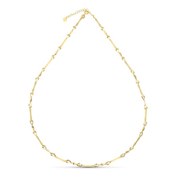 18K GARGANTILLA ORO AMARILLO TRAMOS Y ESLABONES 45CM