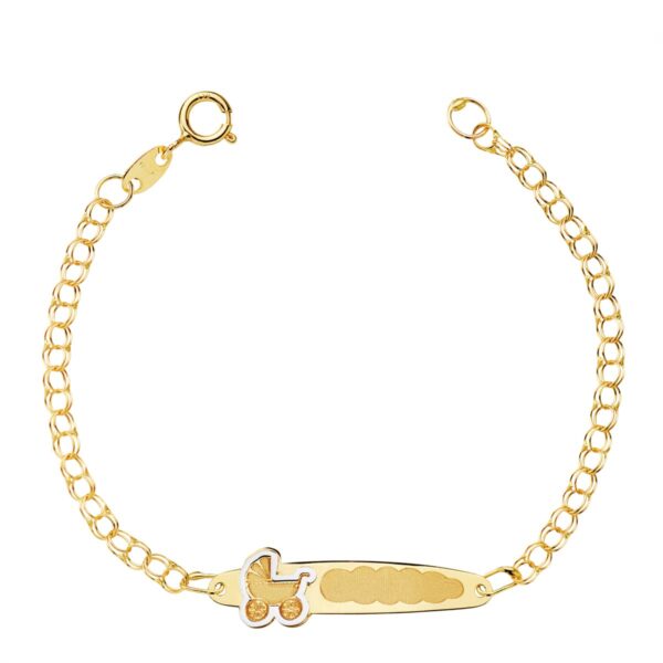 18K PULSERA ESCLAVA HÚNGARA CARRITO ORO AMARILLO 13.5CM