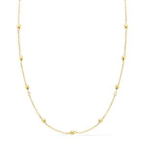 18K CADENA ORO AMARILLO MACIZA CON BOLAS LISAS 3MM 50CM