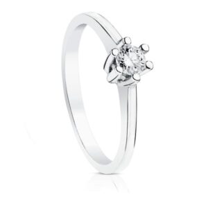 18K SOLITARIO ORO BLANCO DIAMANTE 0.30 QTES SI-H
