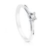 18K SOLITARIO DIAMANTE TALLA BRILLANTE ORO BLANCO 0.150 QTS. SI-H