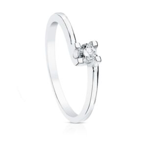18K SOLITARIO BRILLANTE ORO BLANCO 0.150 QTS. SI-H