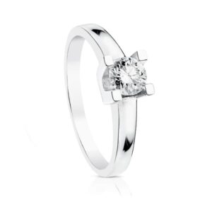 18K (solo por encargo) SOLITARIO ORO BLANCO DIAMANTE 0.500 QTS. PUREZA SI COLOR H TALLA BRILLANTE