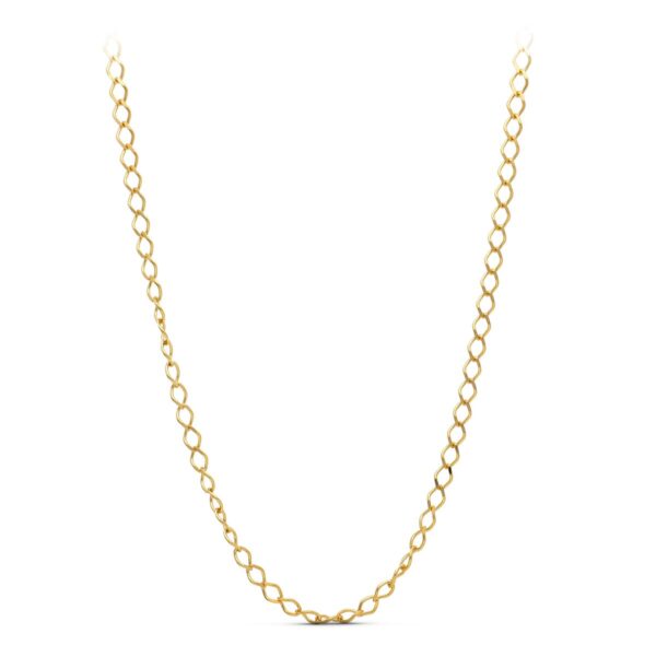 18K CADENA ORO AMARILLO ROMBO MACIZA 60CM