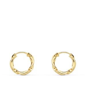 18K AROS ORO AMARILLO HUECOS RETORCIDOS. 12X2 MM