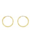 18K AROS ORO AMARILLO HUECOS RETORCIDOS CON TALLADO 15X1.30 MM