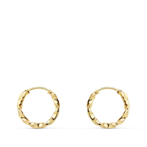 18K AROS ORO AMARILLO HUECOS GALLONEADOS. 12X1.50 MM