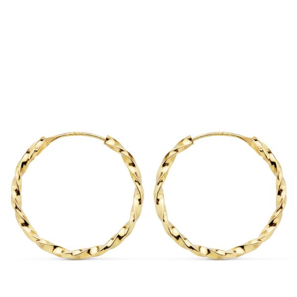 18K AROS ORO AMARILLO GALLONEADOS HUECOS 20X1.50 MM