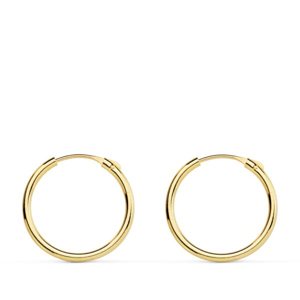 18K AROS ORO AMARILLO HUECOS REDONDOS 15X1.20 MM