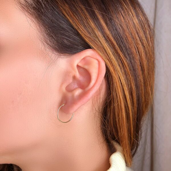 18K AROS ORO AMARILLO TUBO HUECOS 16X0.8 MM - Imagen 2