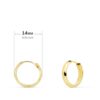 18K AROS HUECOS ORO AMARILLO MEDIA CAÑA LIGEROS.14X3 MM - Imagen 2