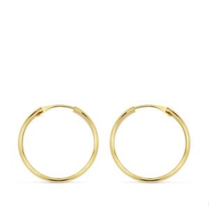 18K AROS ORO AMARILLO MEDIA CAÑA LIGEROS 18X3 MM