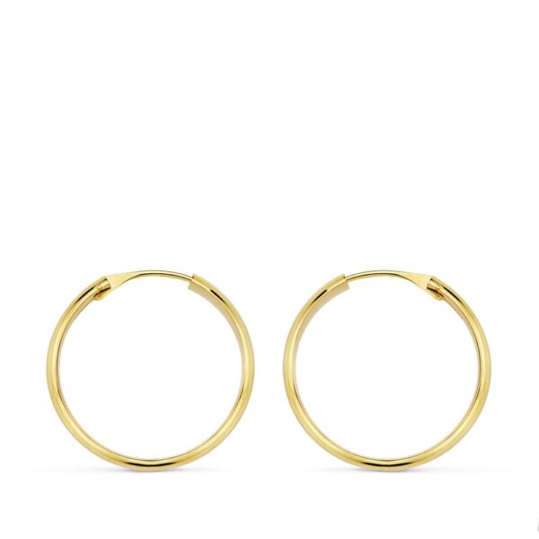 18K AROS ORO AMARILLO MEDIA CAÑA LIGEROS 18X3 MM