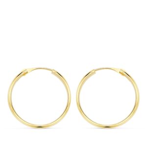 18K AROS ORO AMARILLO MEDIA CAÑA LIGEROS 20X3 MM