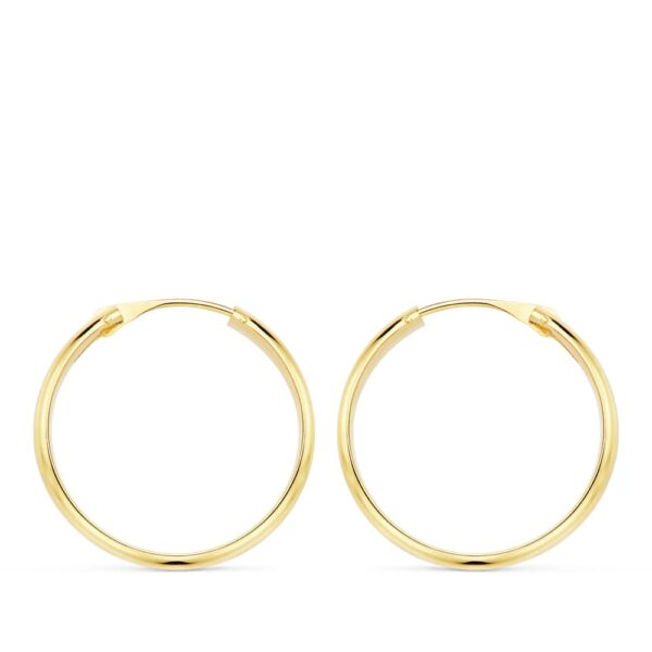 18K AROS ORO AMARILLO MEDIA CAÑA LIGEROS 20X3 MM