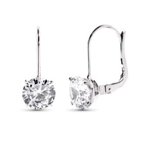 18K PENDIENTES ORO BLANCO CIRCONITA 20X8 MM CIERRE GANCHO