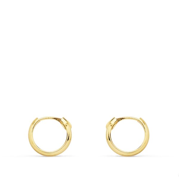 18K AROS HUECOS ORO AMARILLO MEDIA CAÑA LIGEROS. 10X2 MM