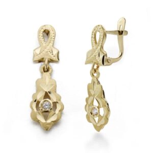 18K PENDIENTES CUBANAS NIÑA CIRCONITA ORO AMARILLO 23X6 MM CIERRE CATALAN