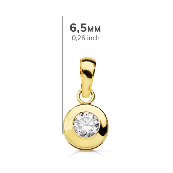 18K COLGANTE CHATON ORO AMARILLO 6.5 MM - Imagen 2