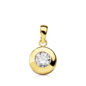 18K COLGANTE CHATON ORO AMARILLO 8.5 MM