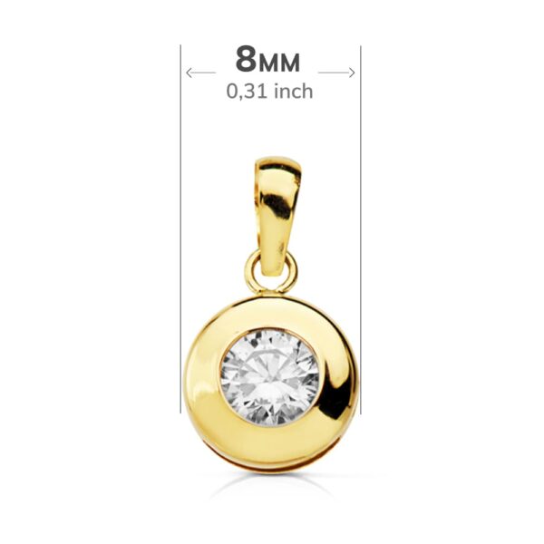 18K COLGANTE CHATON ORO AMARILLO 8.5 MM - Imagen 2