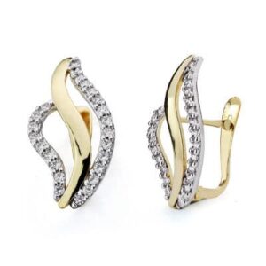 18K PENDIENTES 20X10 MM ORO BICOLOR CIRCONITA CATALAN
