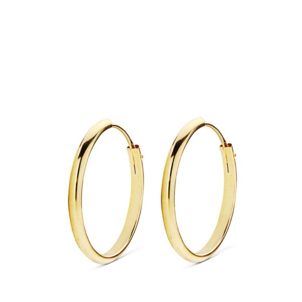 18K AROS ORO AMARILLO MEDIA CAÑA LISOS LIGEROS 20X2 MM - Imagen 2